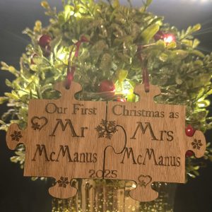 Christmas Puzzle Piece First Christmas Married Mr&Mrs