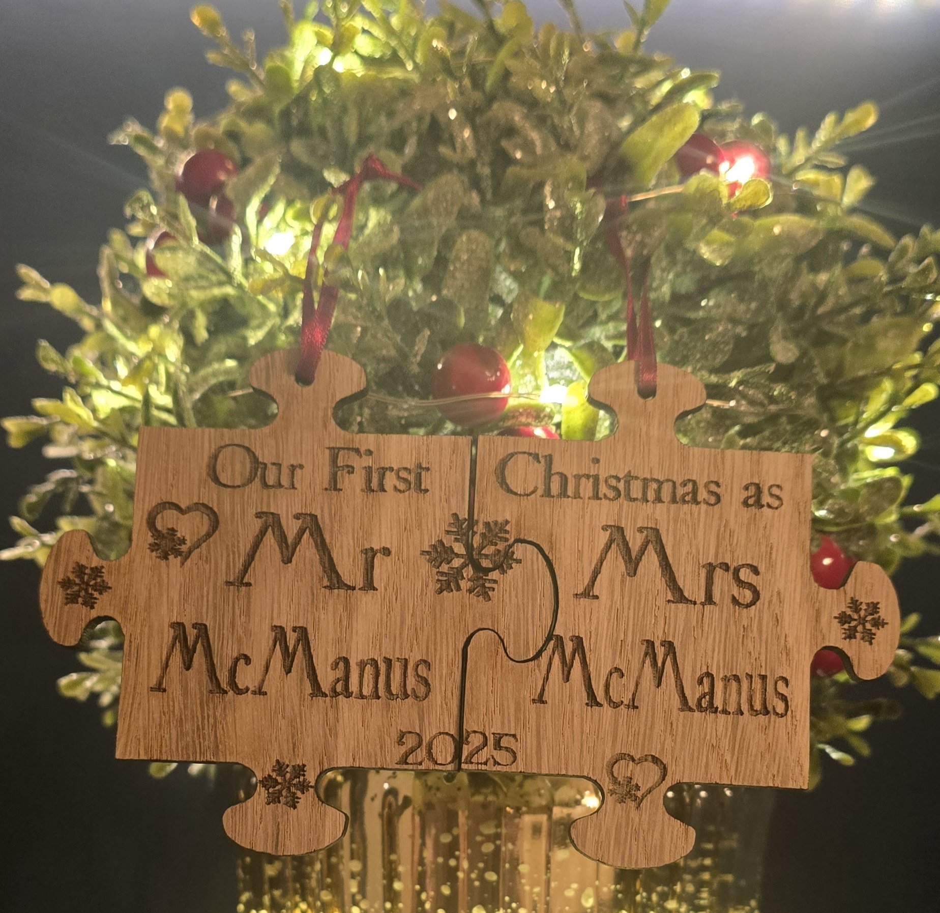 Christmas Puzzle Piece First Christmas Married Mr&Mrs