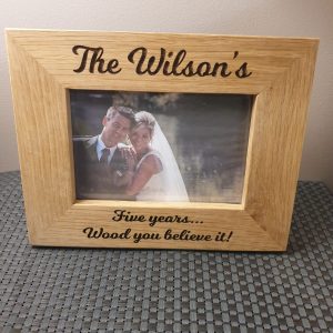Wooden anniversary frame