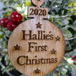 Babys 1st Christmas personalised bauble