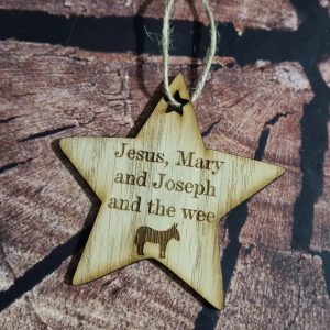Star Shape Jesus Mary and Joseph and the wee donkey