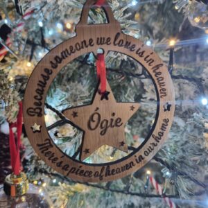 Because someone we love circular decoration with star