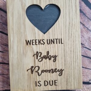 Personalised wooden countdown with slate heart