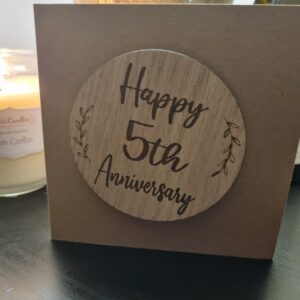 Happy 5th anniversary card. wooden anniversary