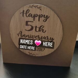 Personalised Happy 5th anniversary card