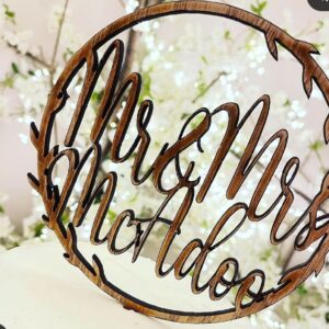 Wreath Wedding cake topper