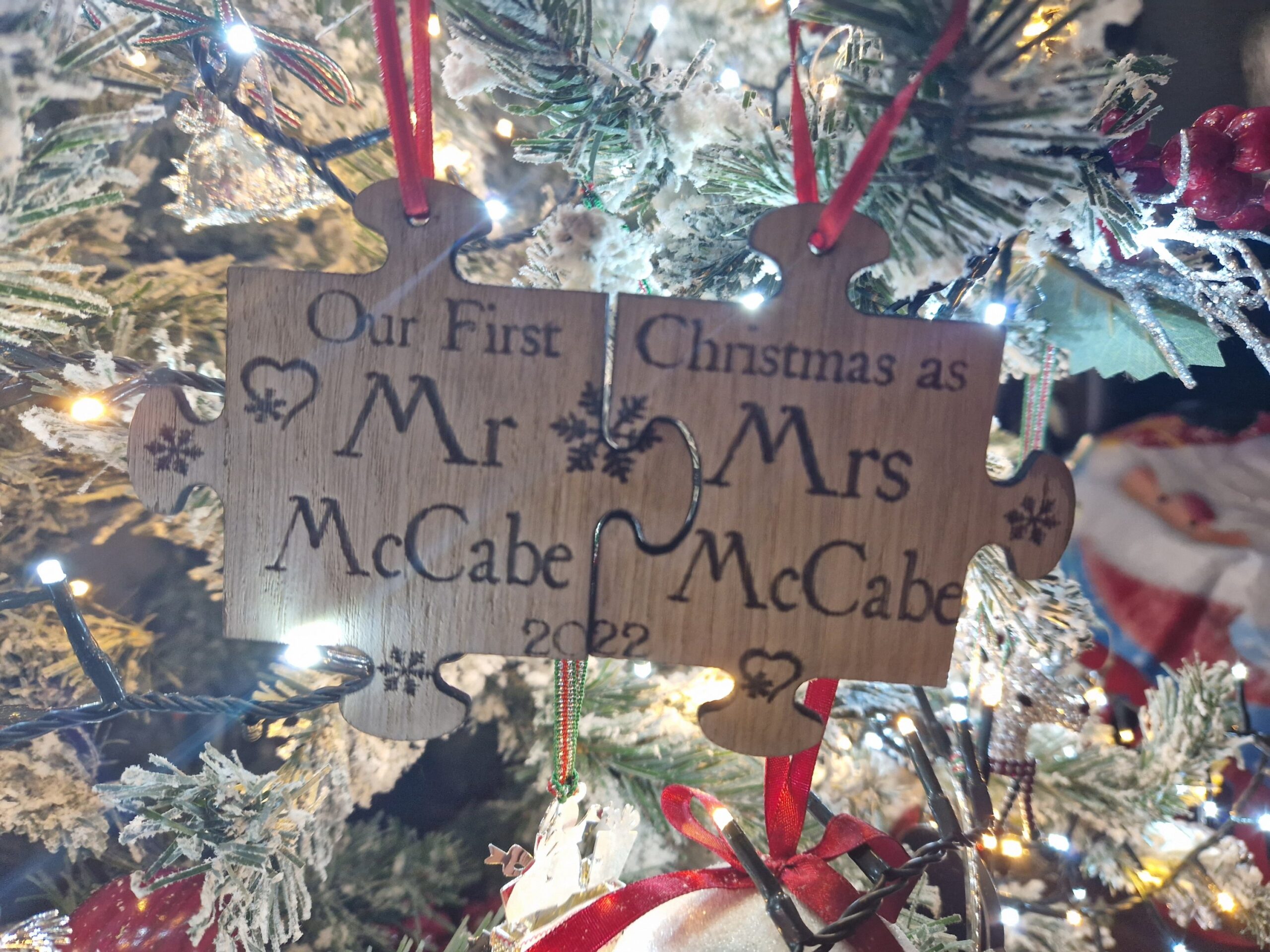 Christmas Puzzle Piece First Christmas Married Mr&Mrs - Image 4