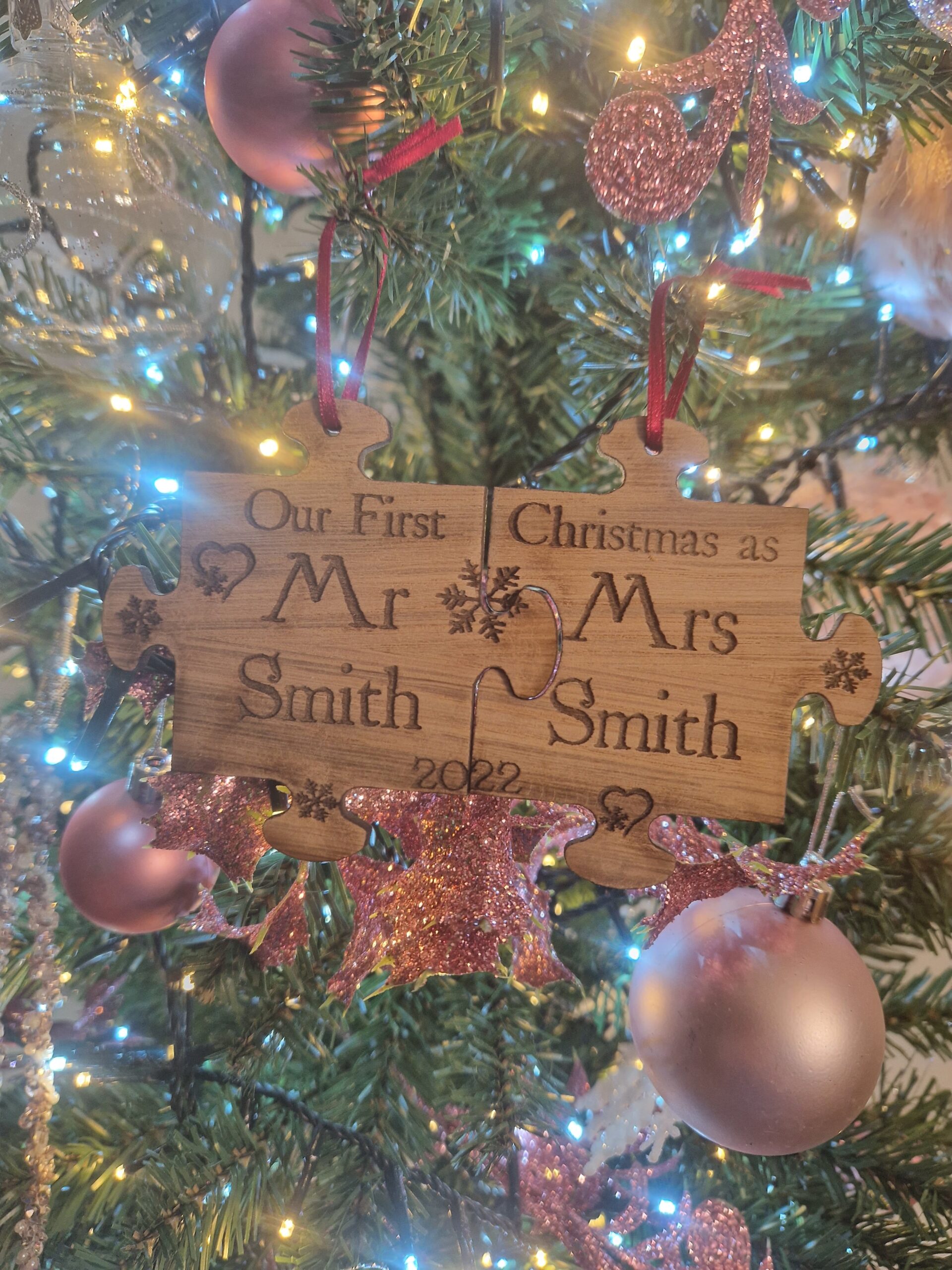 Christmas Puzzle Piece First Christmas Married Mr&Mrs - Image 3