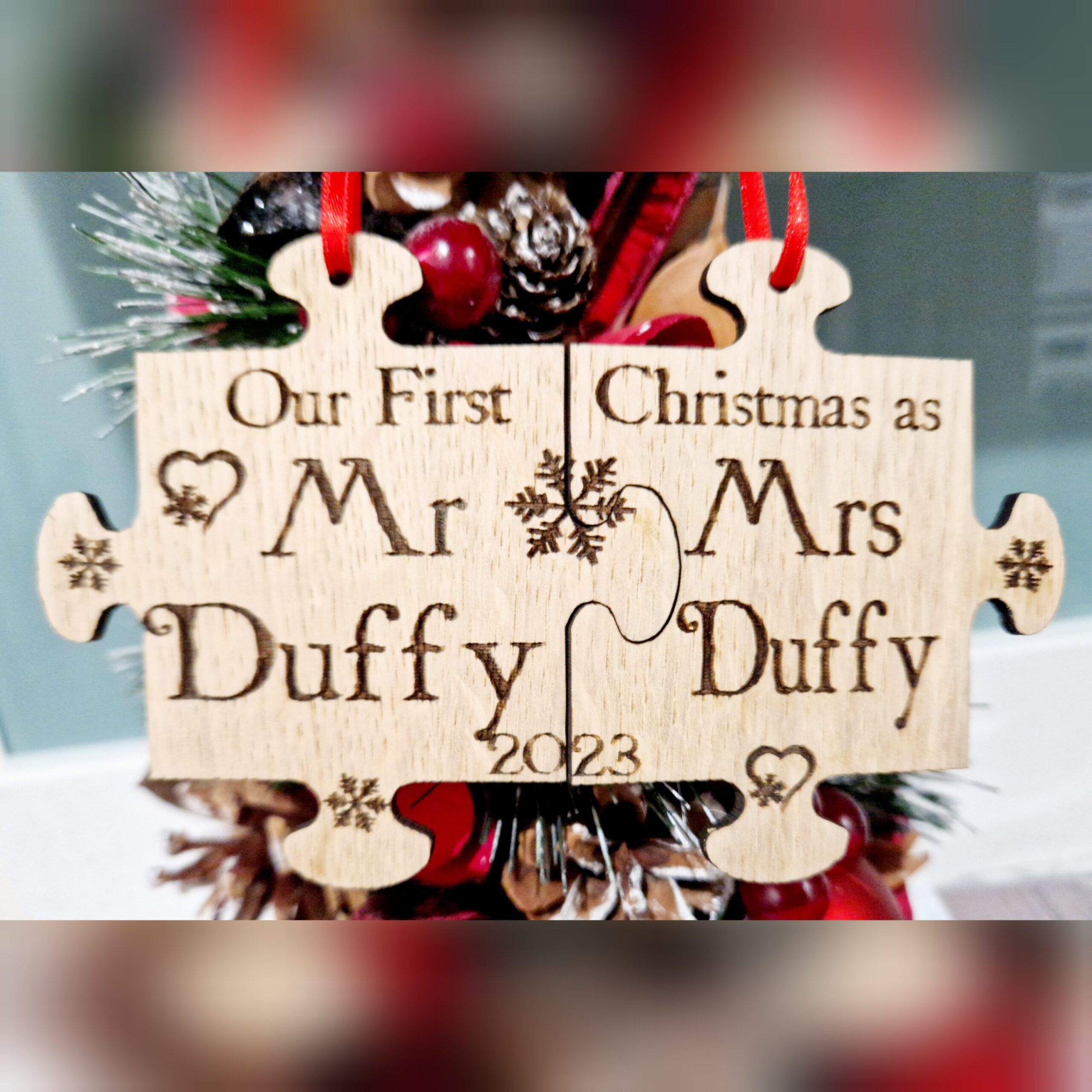 Christmas Puzzle Piece First Christmas Married Mr&Mrs - Image 2