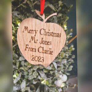 Merry Christmas Teacher Apple Personalised
